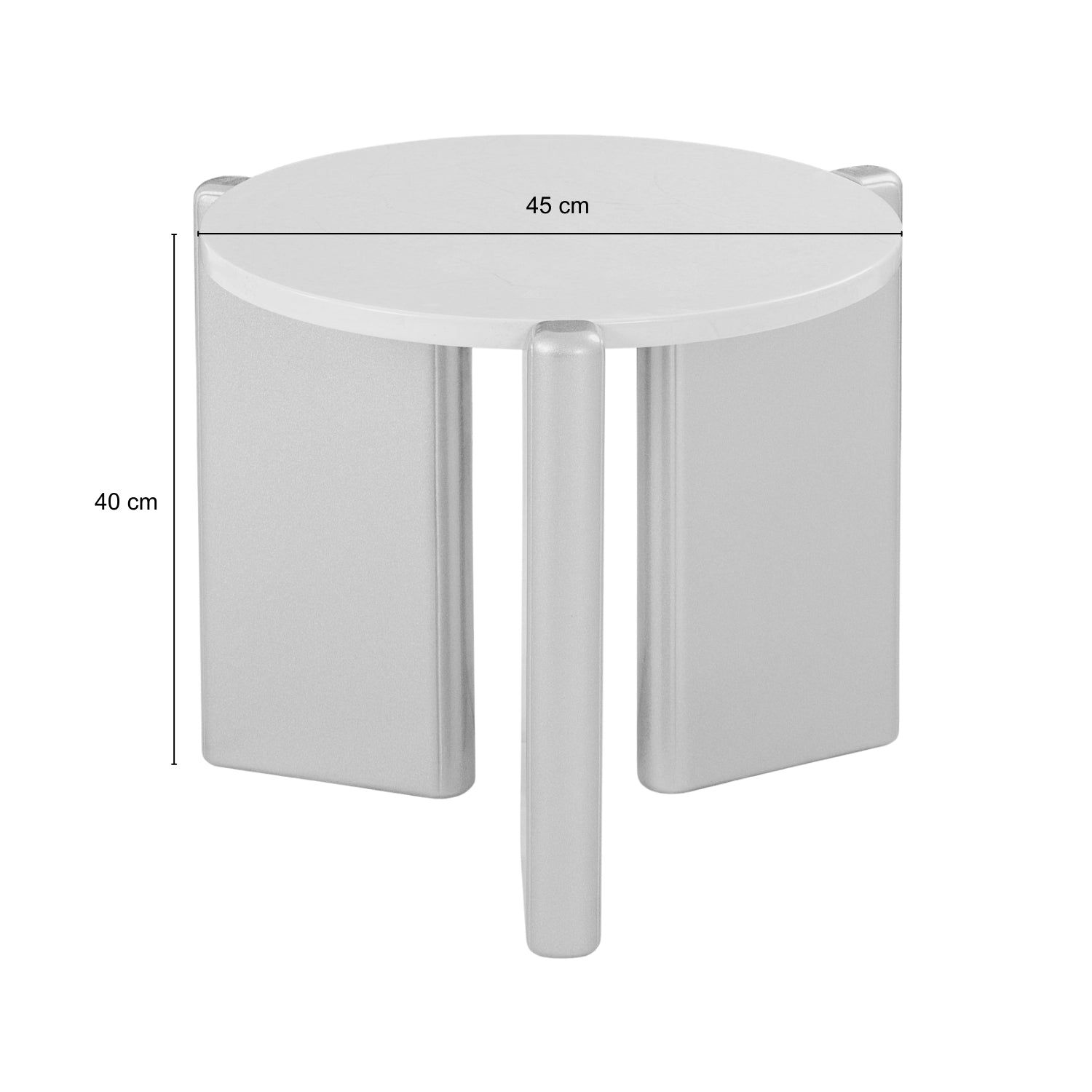 Mesa De Centro Oklam Redonda 45 Marmolado, Champaña