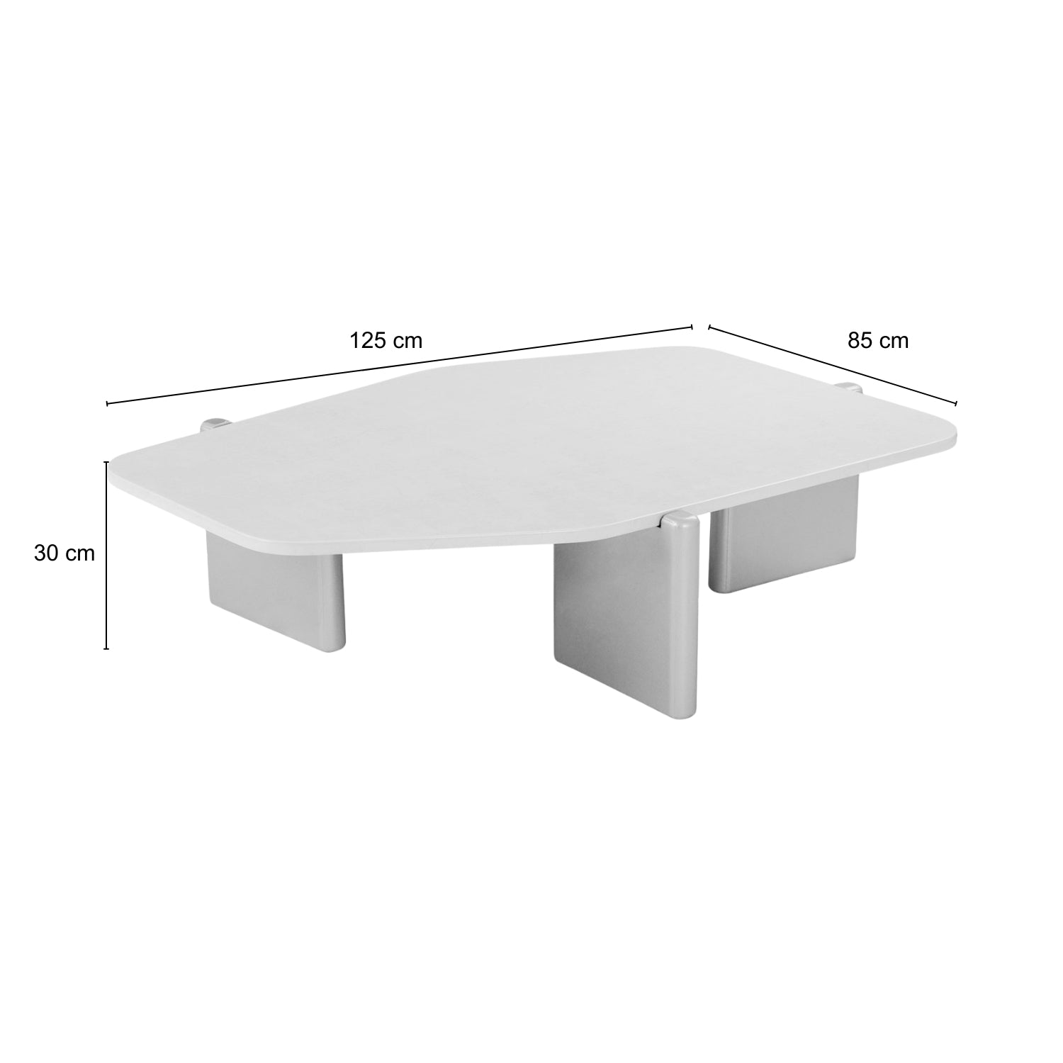 Mesa De Centro Oklam Asimetrica Marmolado, Champaña
