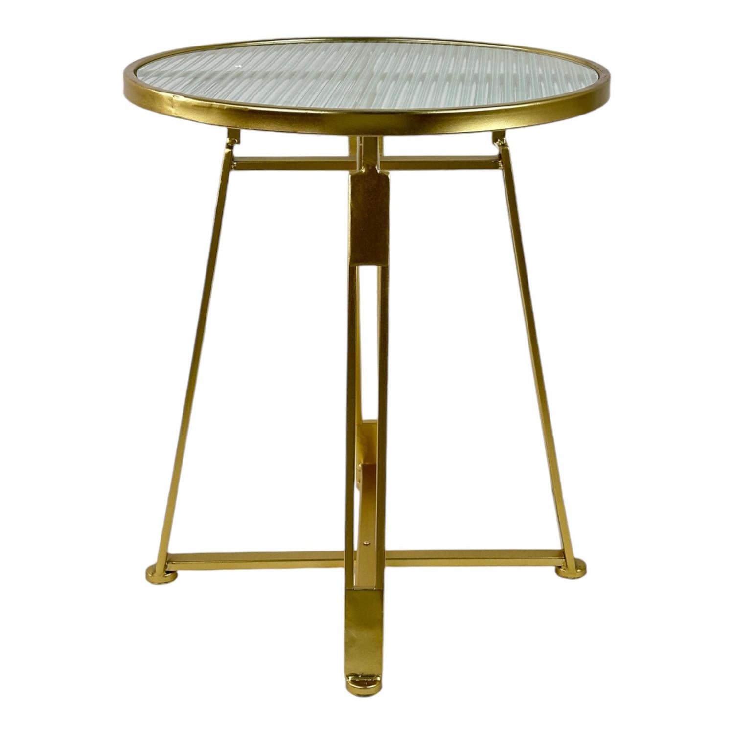 Mesa Auxiliar Fiori 51X43 Dorado F251