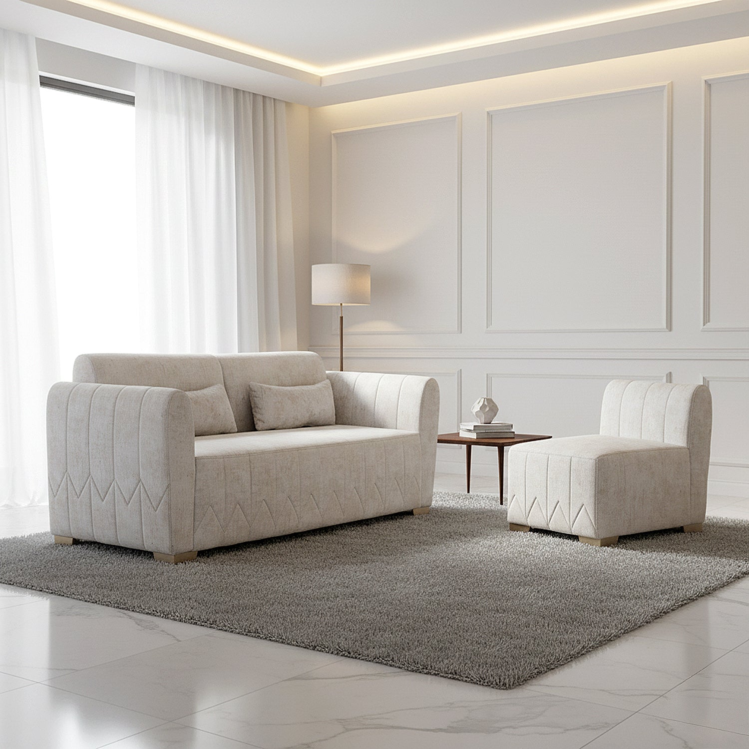 Sala Rinconera Noah Estocolmo Blanco, Champaña