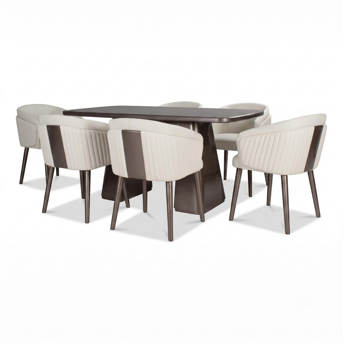 Comedor 6 Puestos Damasco Boucle Ferrero Beige, Taupe Perla