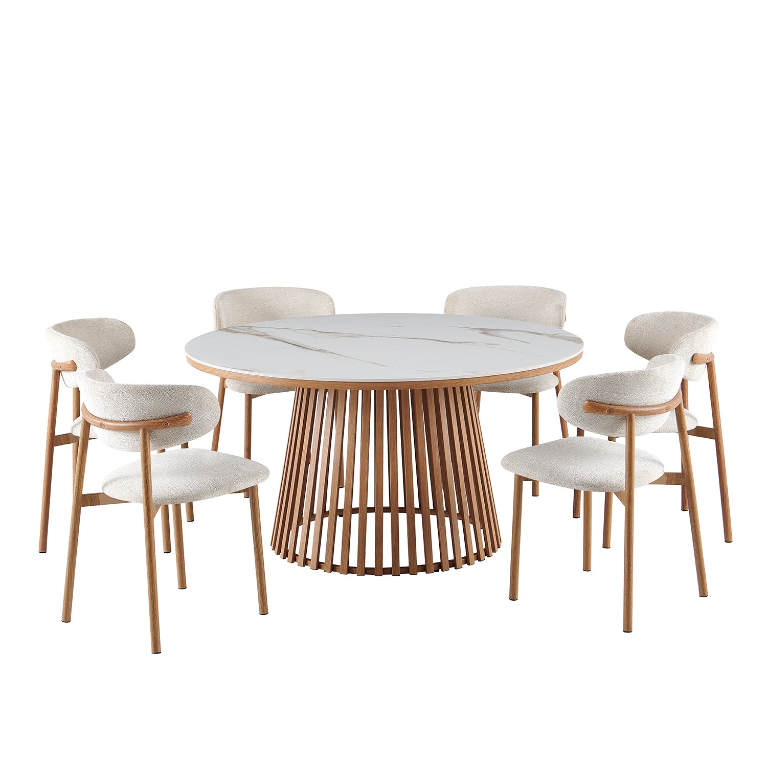 Comedor 6 Puestos Donato Beige, Natural Sinterizado
