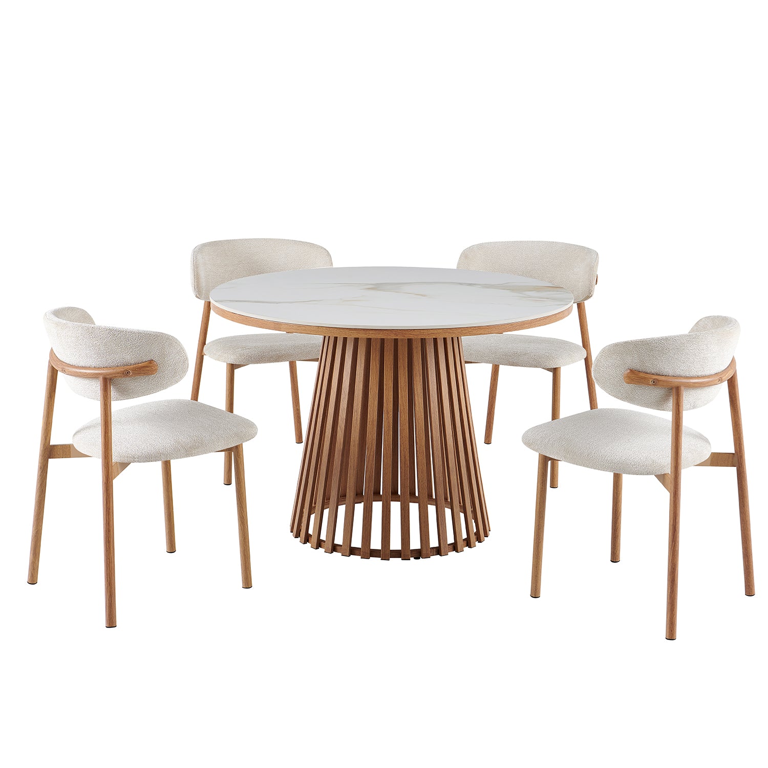 Comedor 4 Puestos Donato Beige, Natural Sinterizado