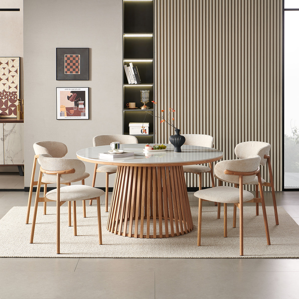 Comedor 6 Puestos Donato Beige, Natural Sinterizado
