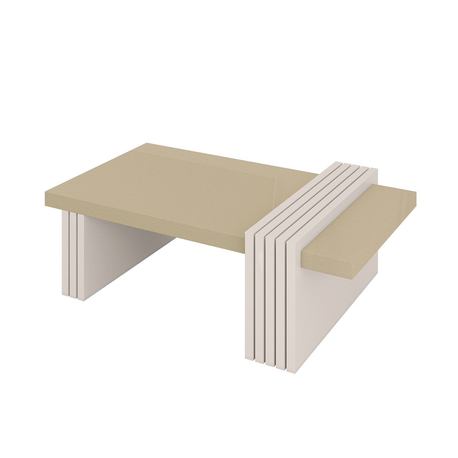 Mesa De Centro Vero Off White, Champaña 107X33X60