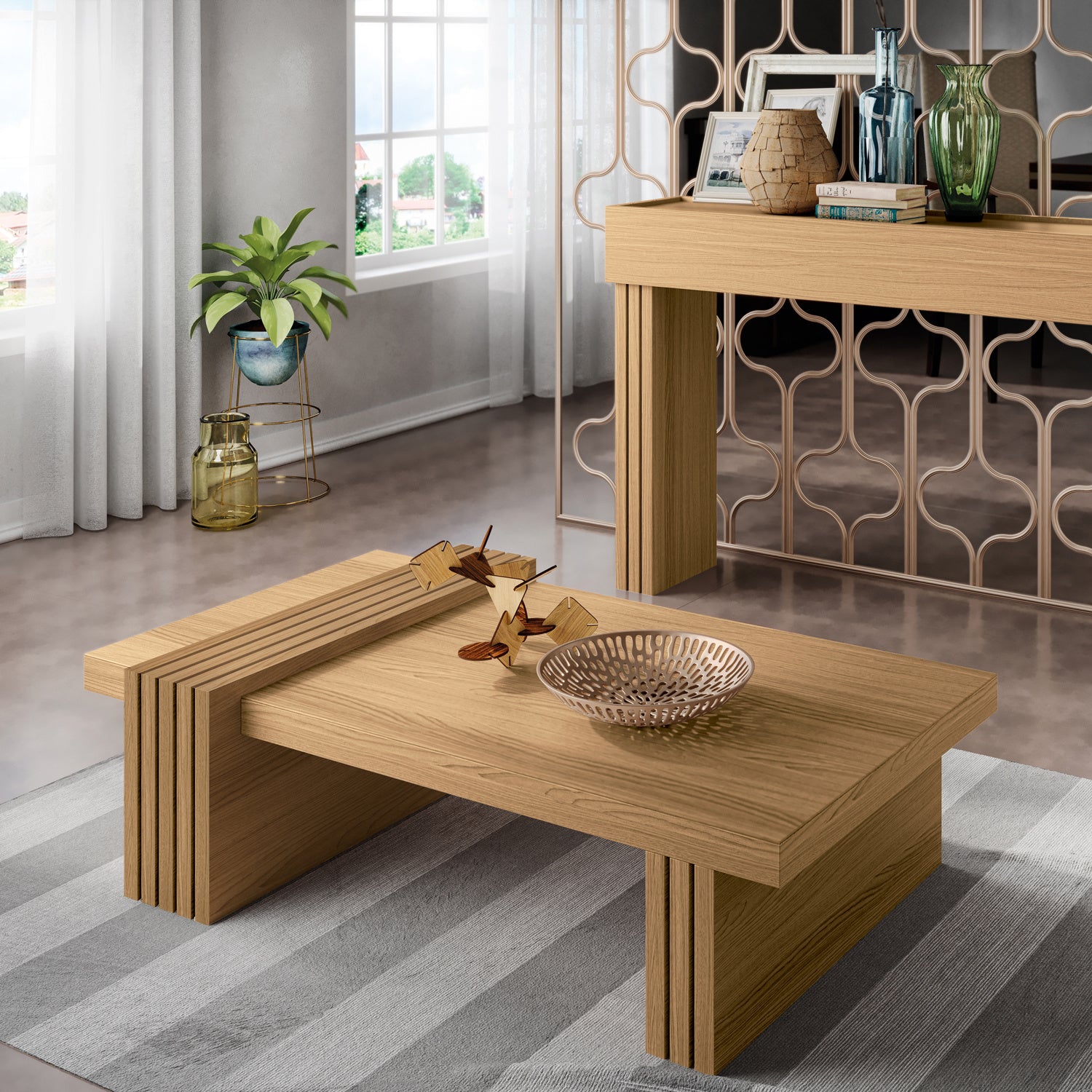 Mesa De Centro Vero Natural 107X33X60