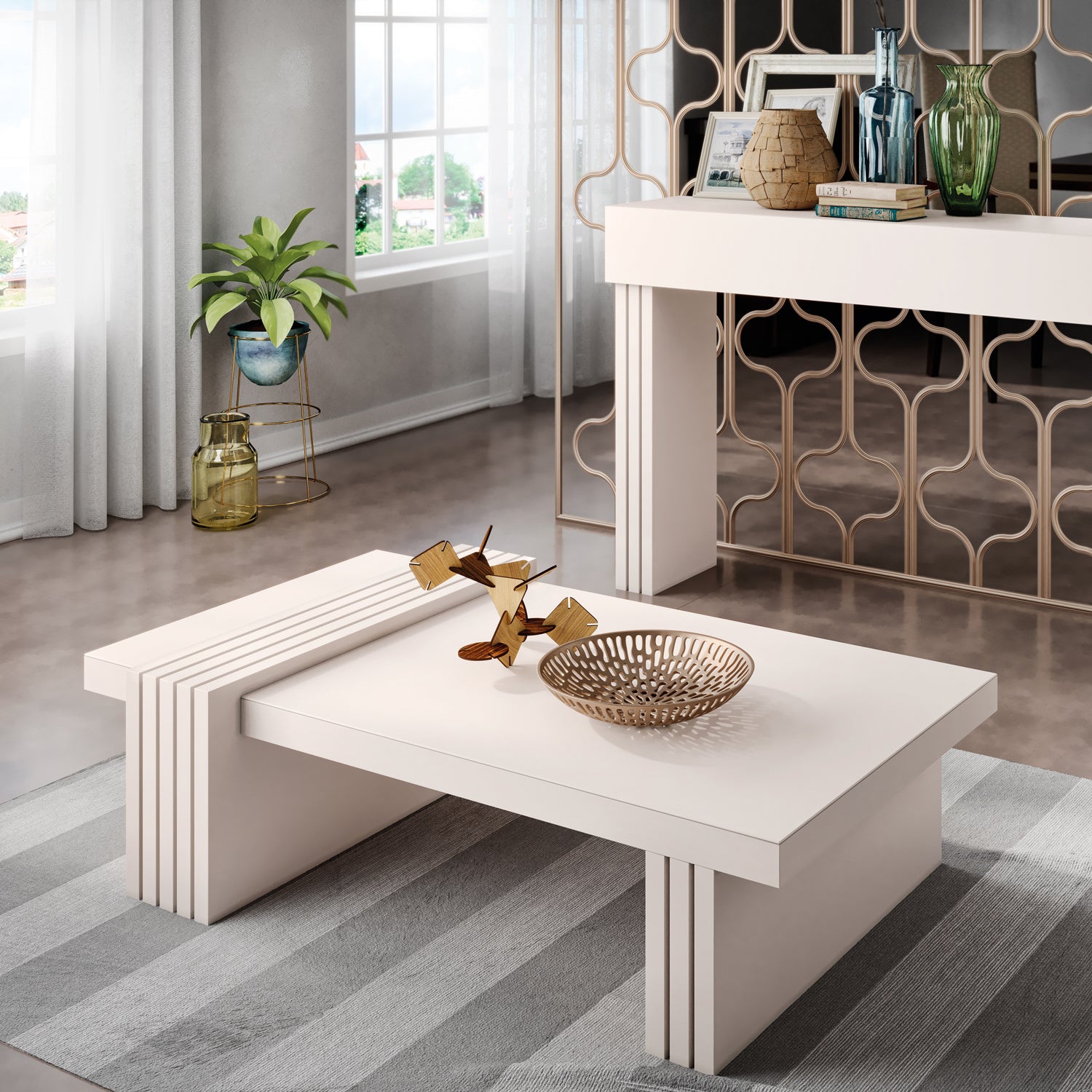 Mesa De Centro Vero Off White 107X33X60