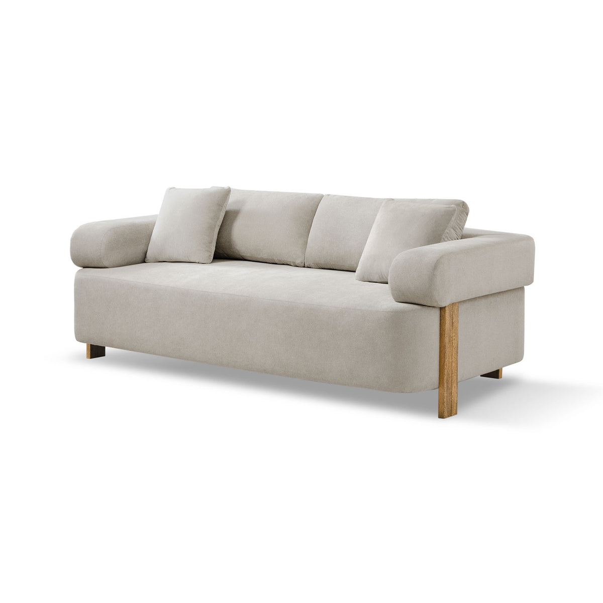 Sofá 3 Puestos Sabina Microfibra Impetu Beige, Natural