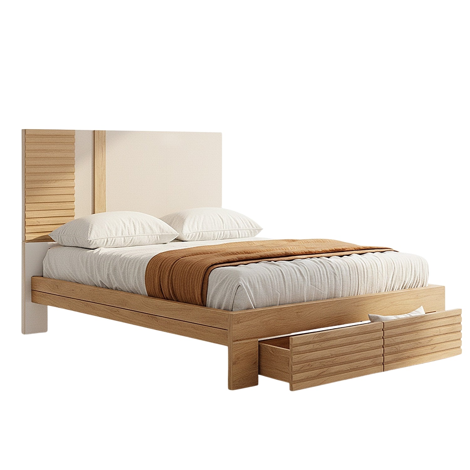 Cama Doble Omega Natural, Greige