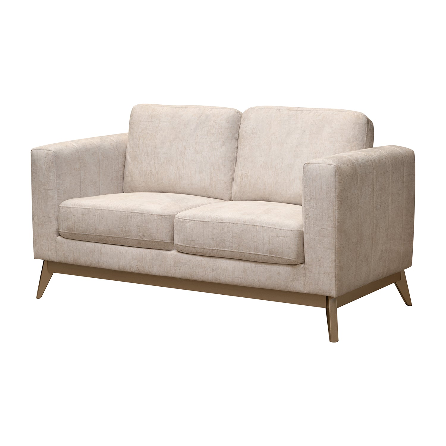 Sofa 2 Puestos Line Velvet Estocolmo Blanco, Champaña