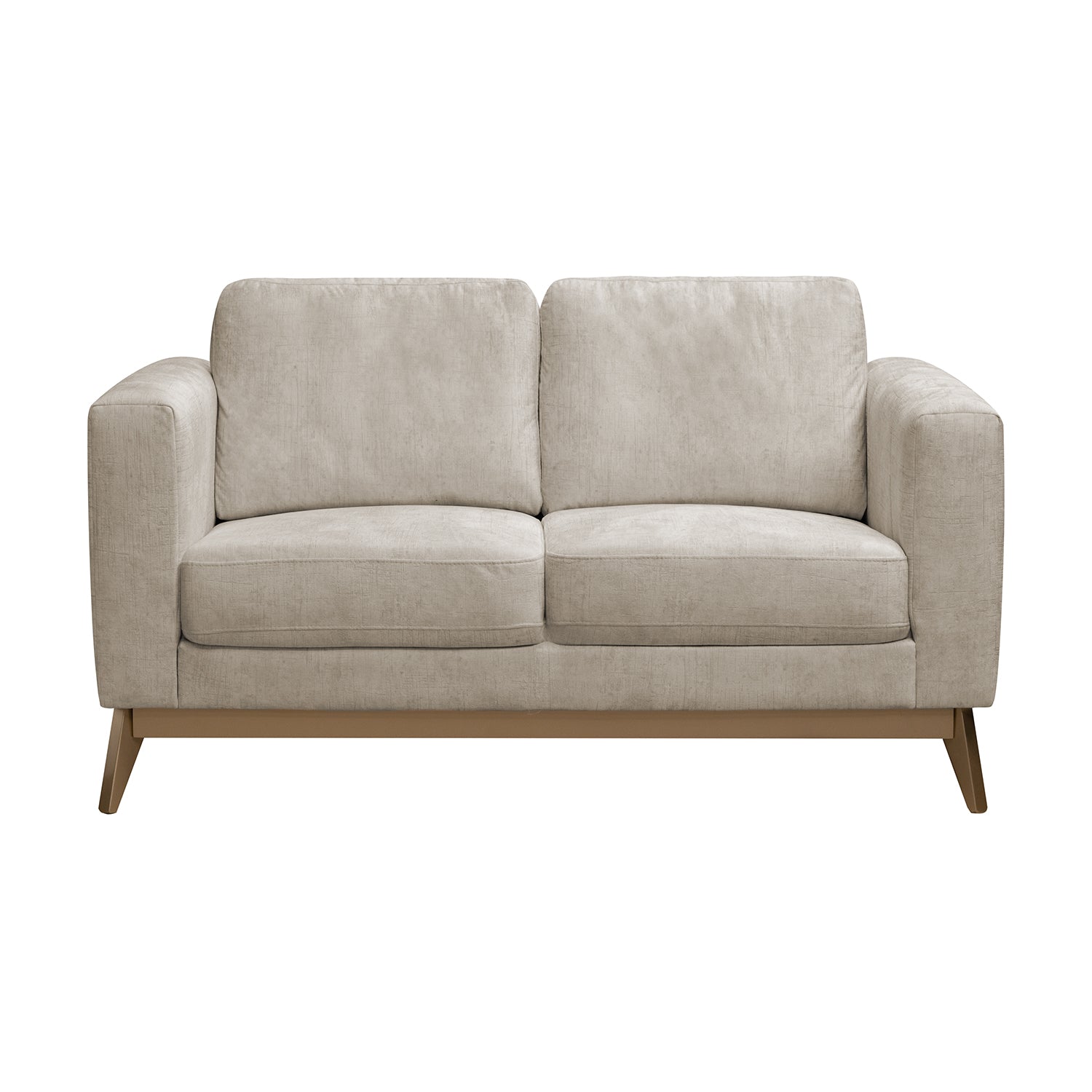 Sofa 2 Puestos Line Velvet Estocolmo Blanco, Champaña