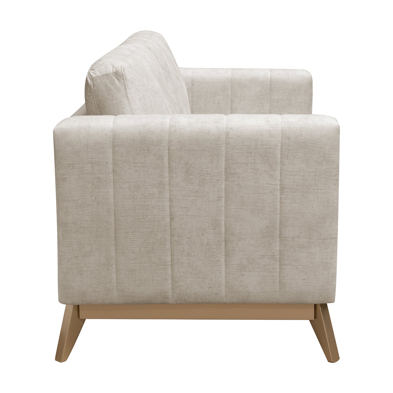 Sofa 2 Puestos Line Velvet Estocolmo Blanco, Champaña