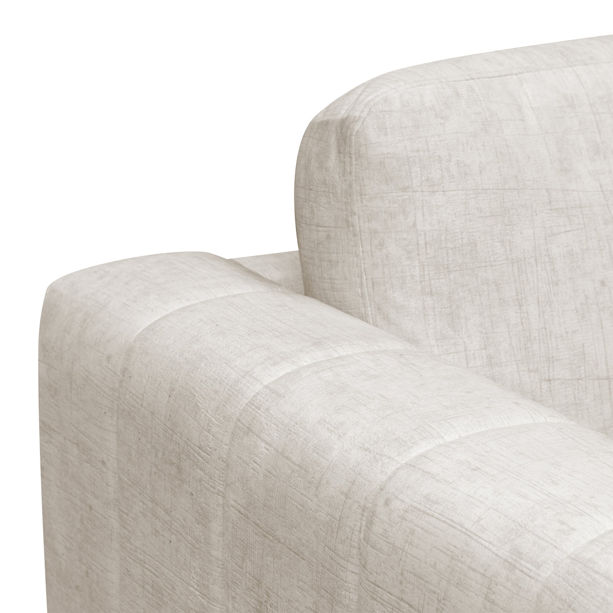 Sofa 3 Puestos Line Velvet Estocolmo Blanco, Champaña
