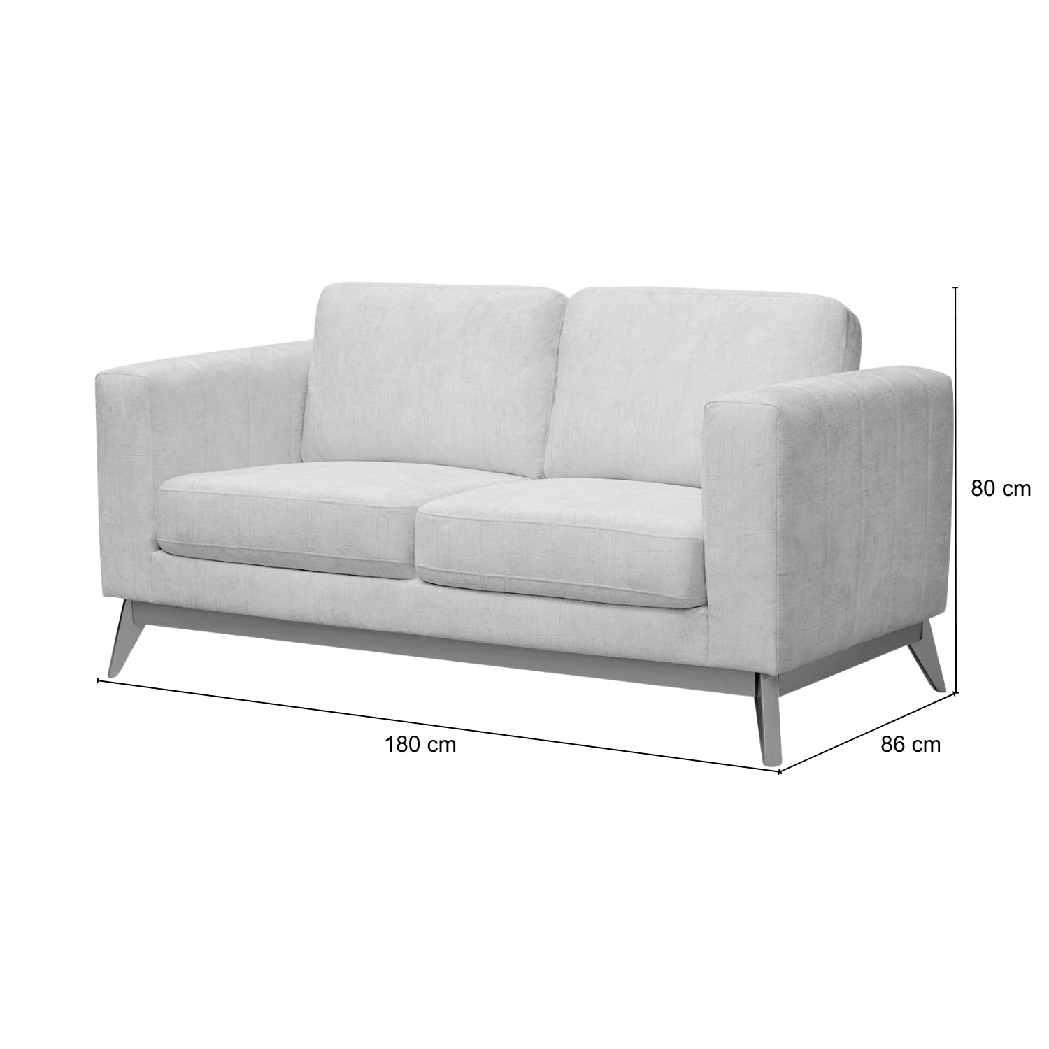 Sofa 3 Puestos Line Velvet Estocolmo Blanco, Champaña