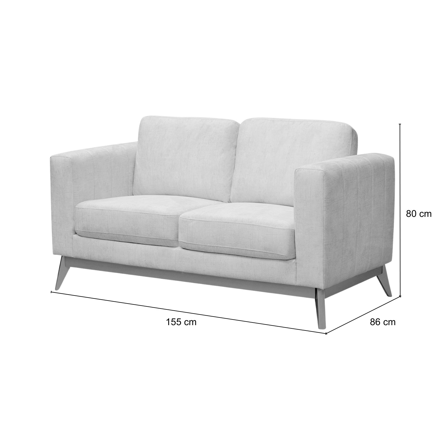 Sofa 2 Puestos Line Velvet Estocolmo Blanco, Champaña
