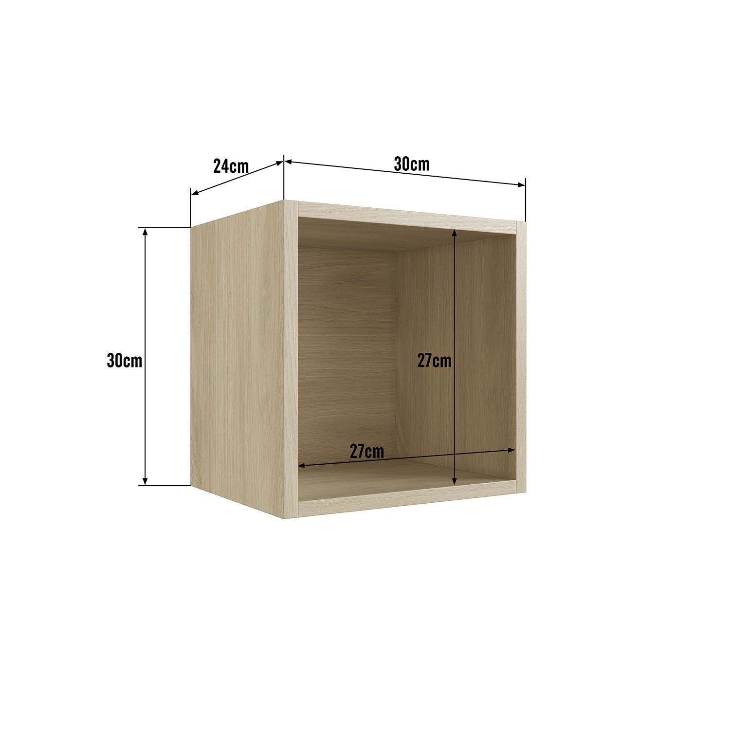 Repisa Kandy  Natural Cubo 30X24