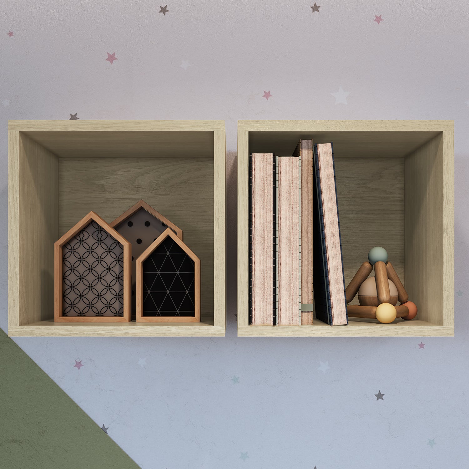 Repisa Kandy  Natural Cubo 30X24