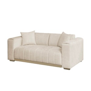 Sofá 2 Puestos Savana Chenille Dash Beige, Champaña