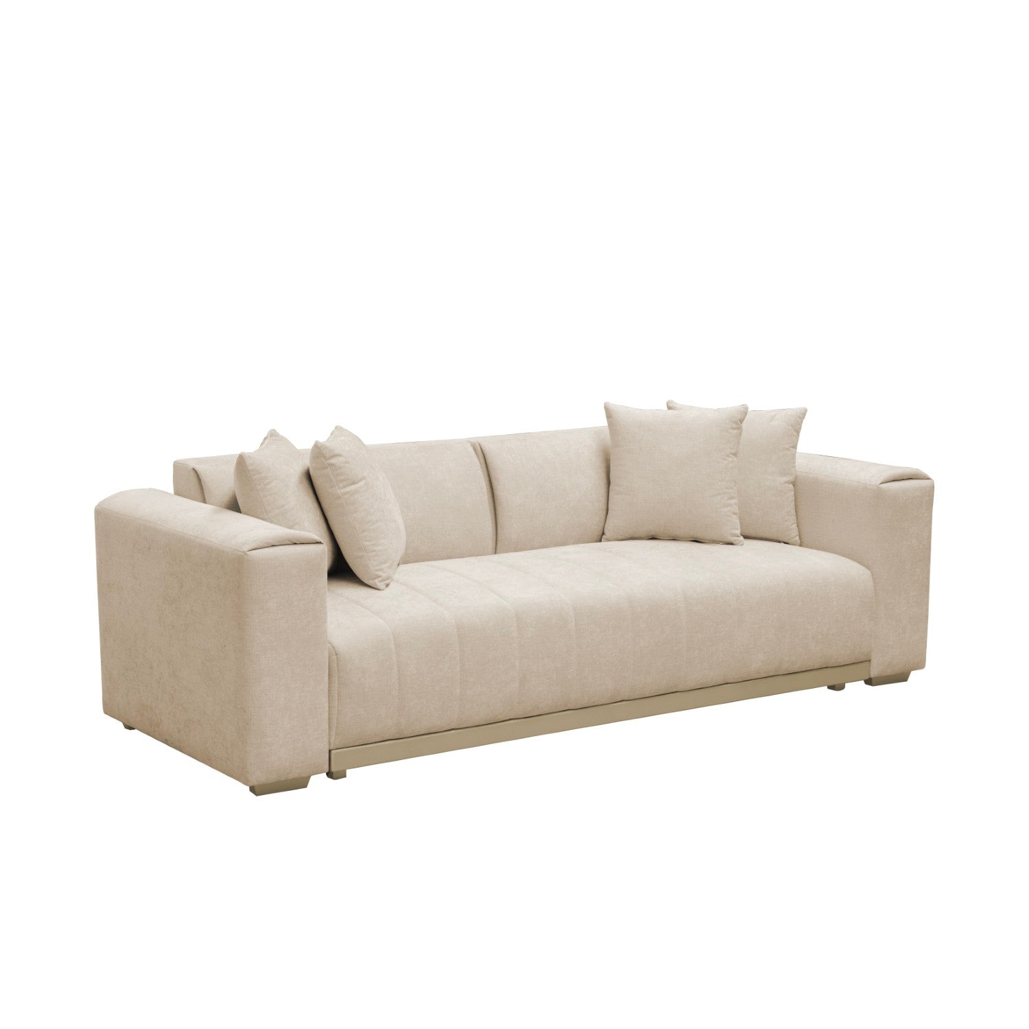 Sofá 3 Puestos Savana Chenille Dash Beige, Champaña