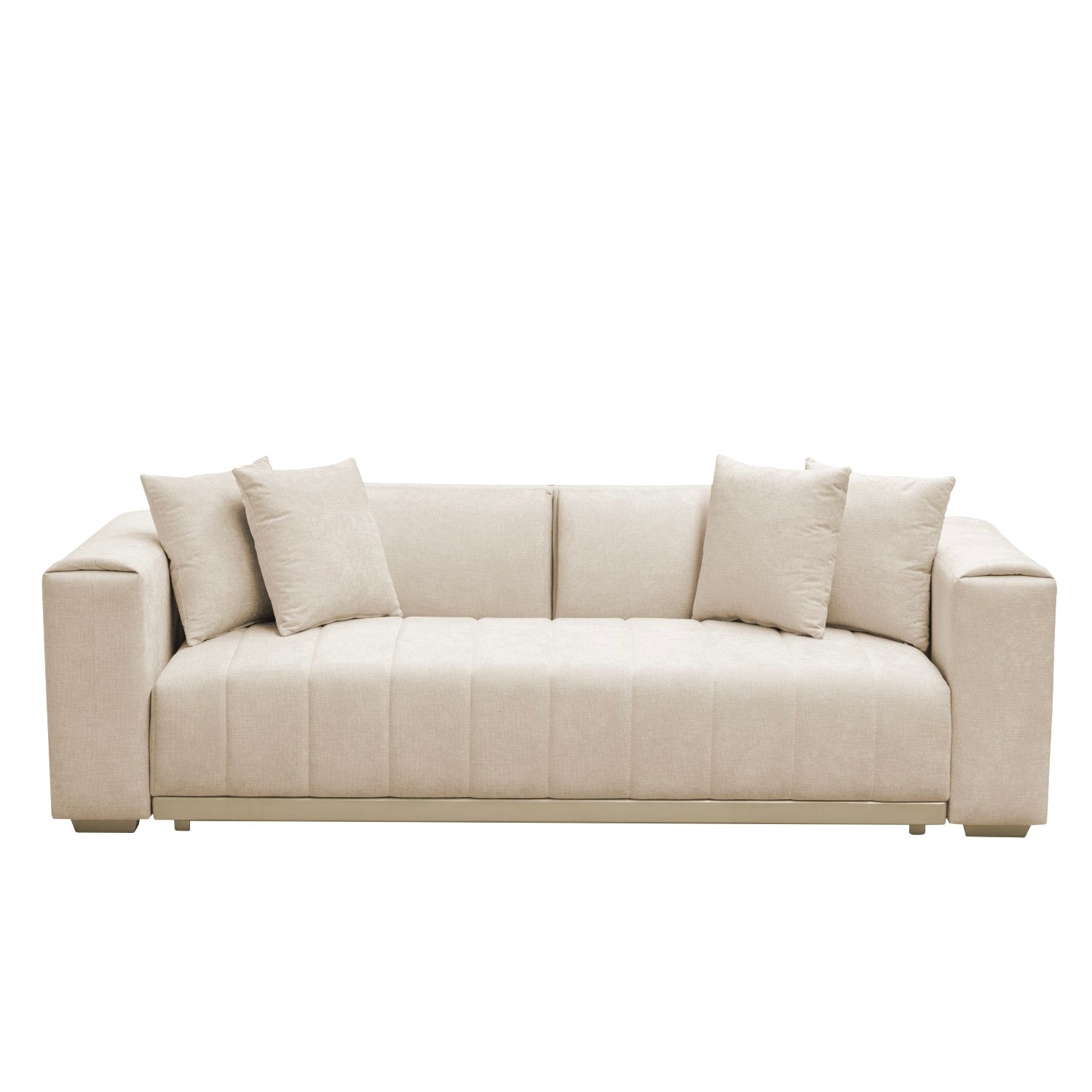 Sofá 3 Puestos Savana Chenille Dash Beige, Champaña