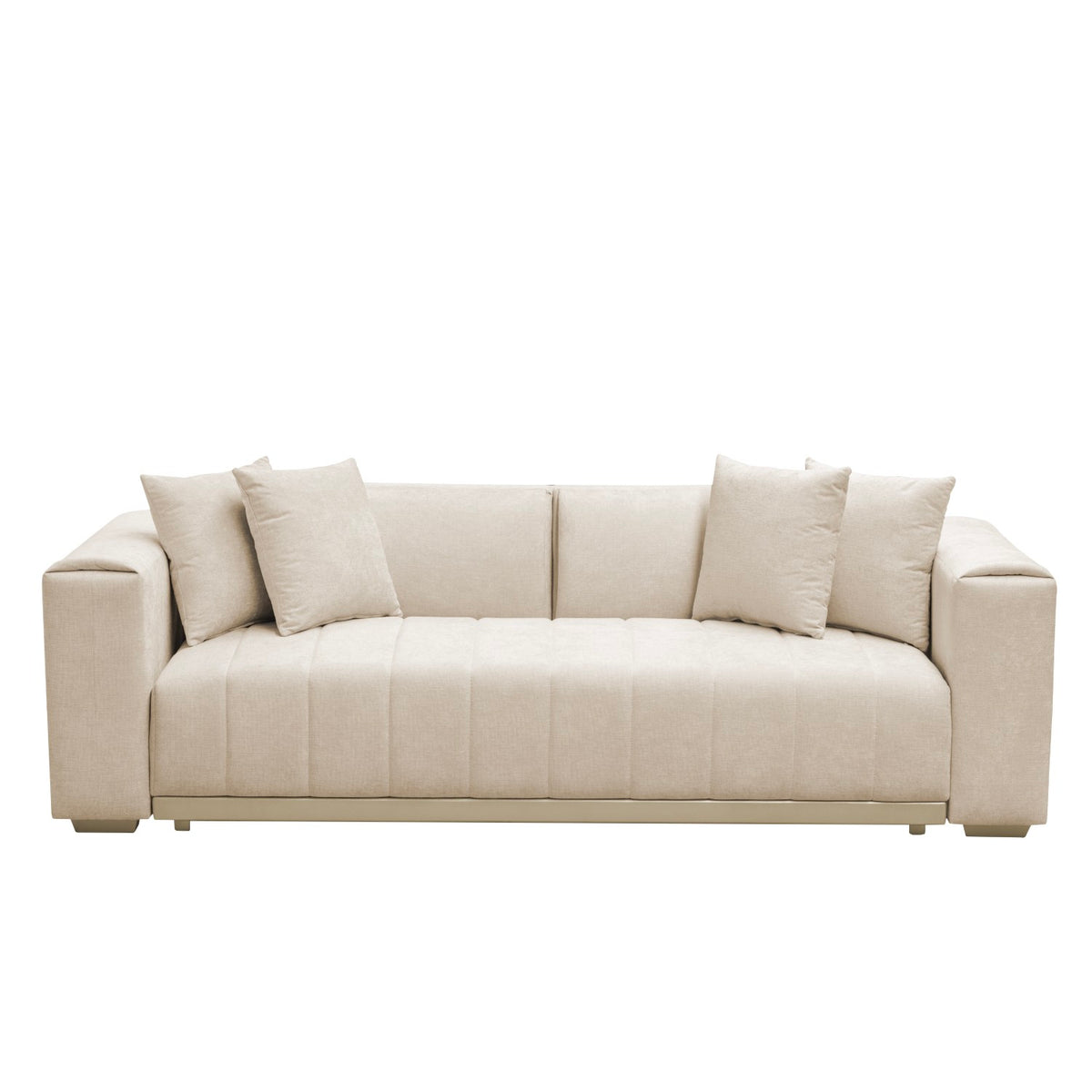 Sofá 3 Puestos Savana Chenille Dash Beige, Champaña