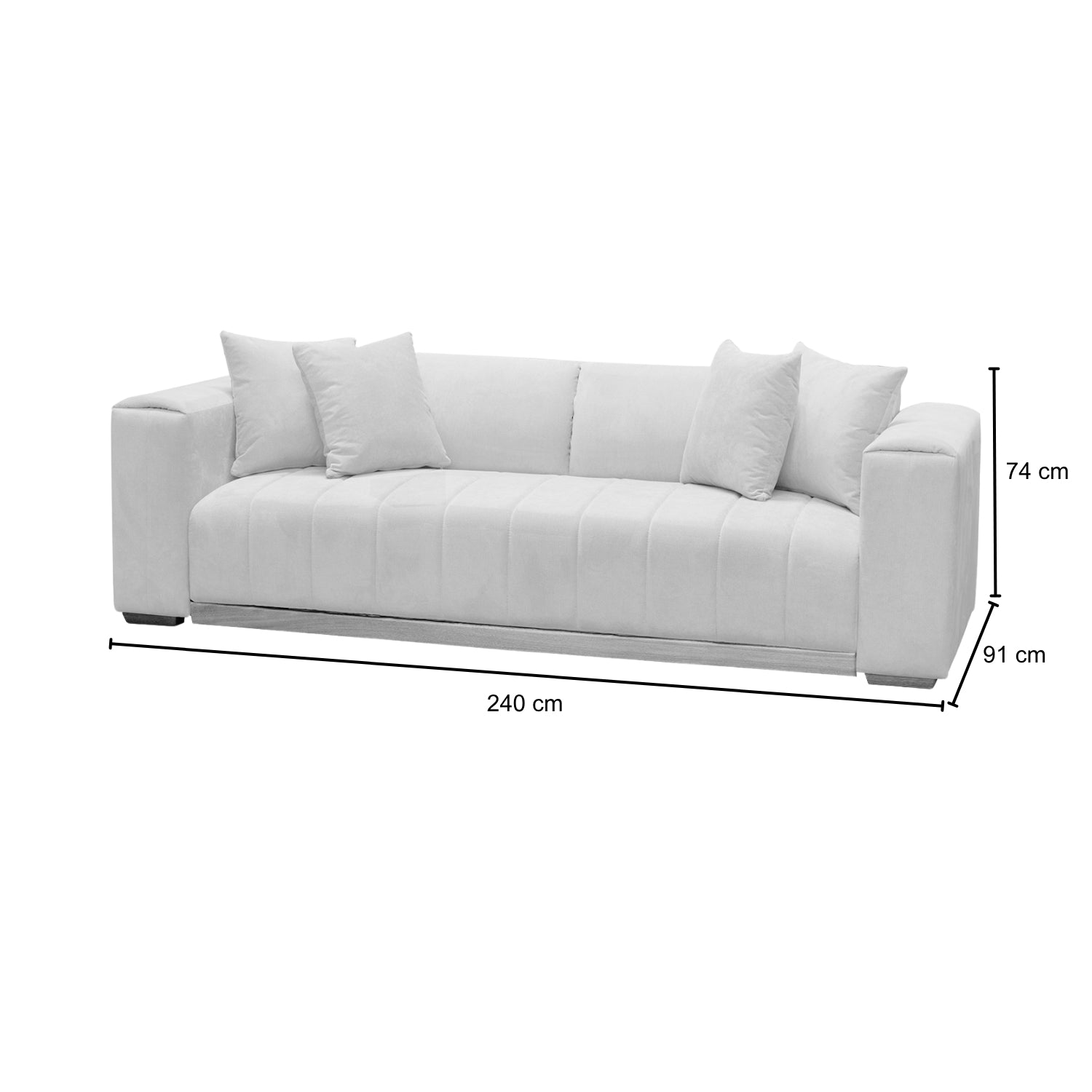 Sofá 3 Puestos Savana Chenille Dash Beige, Champaña