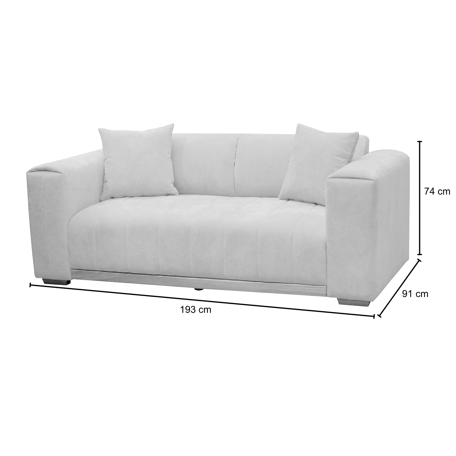 Sofá 2 Puestos Savana Chenille Dash Beige, Champaña