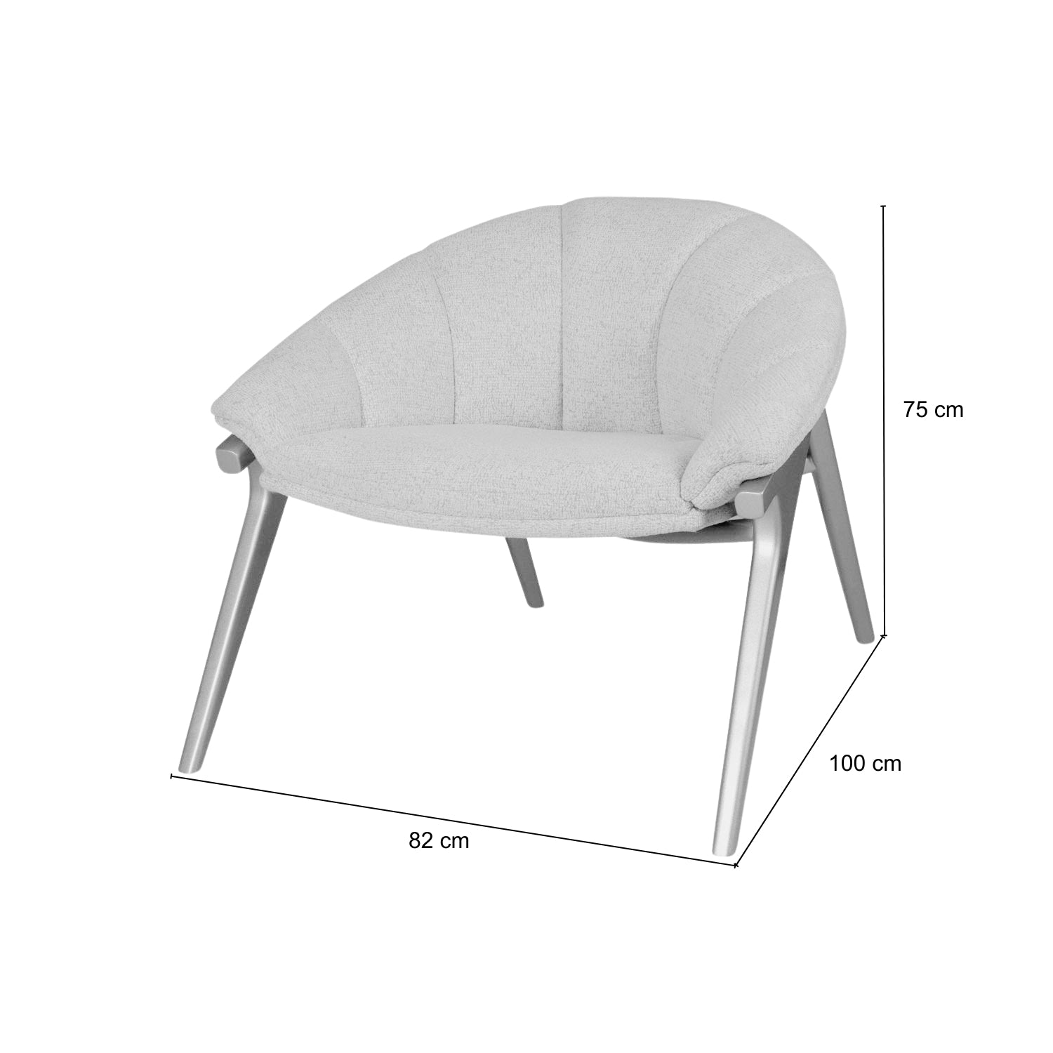 Poltrona Parker Boucle Blanco, Champaña