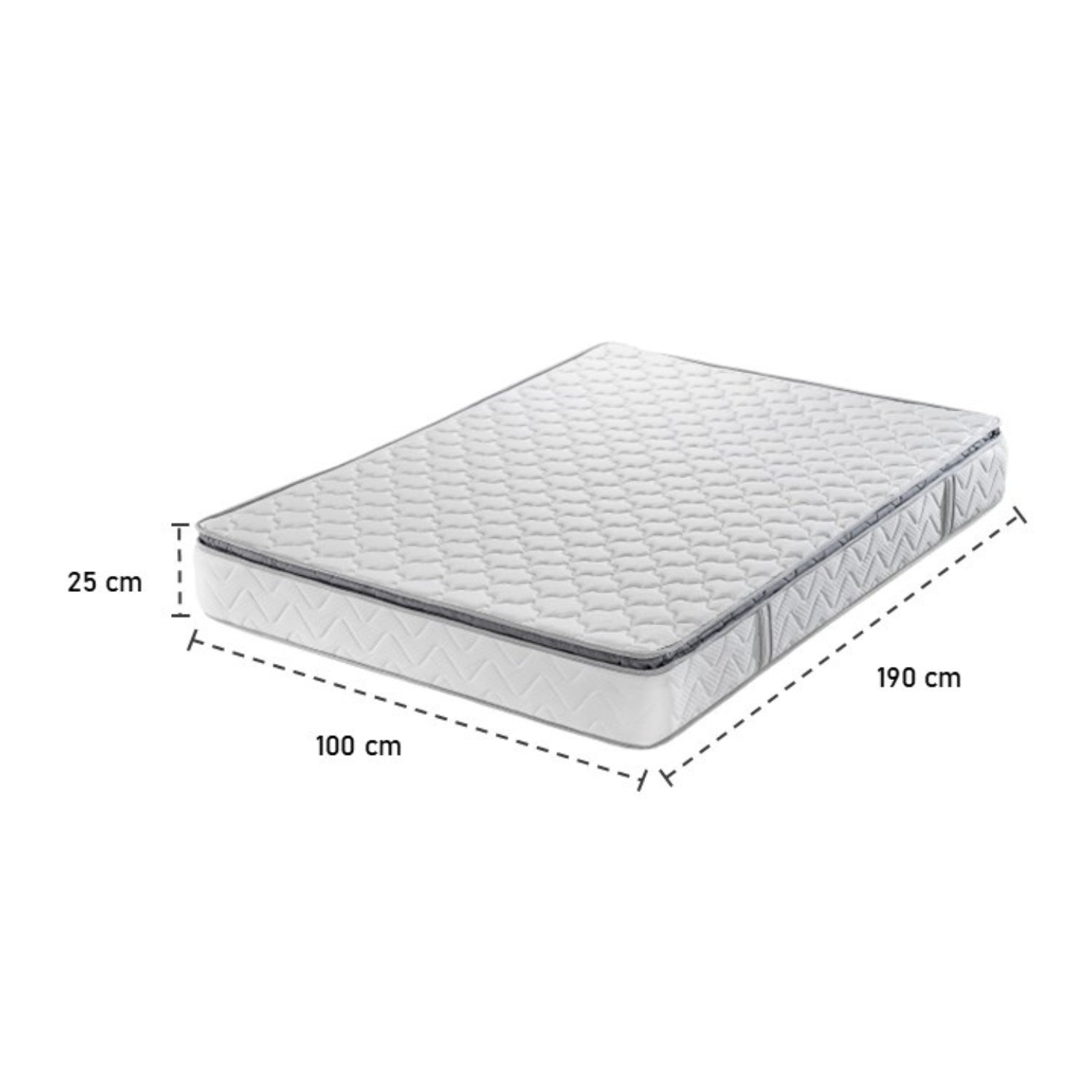 Combo 1 Cama 1.00 Tokyo Beige, Natural + Colchón Valencia Pillow Top