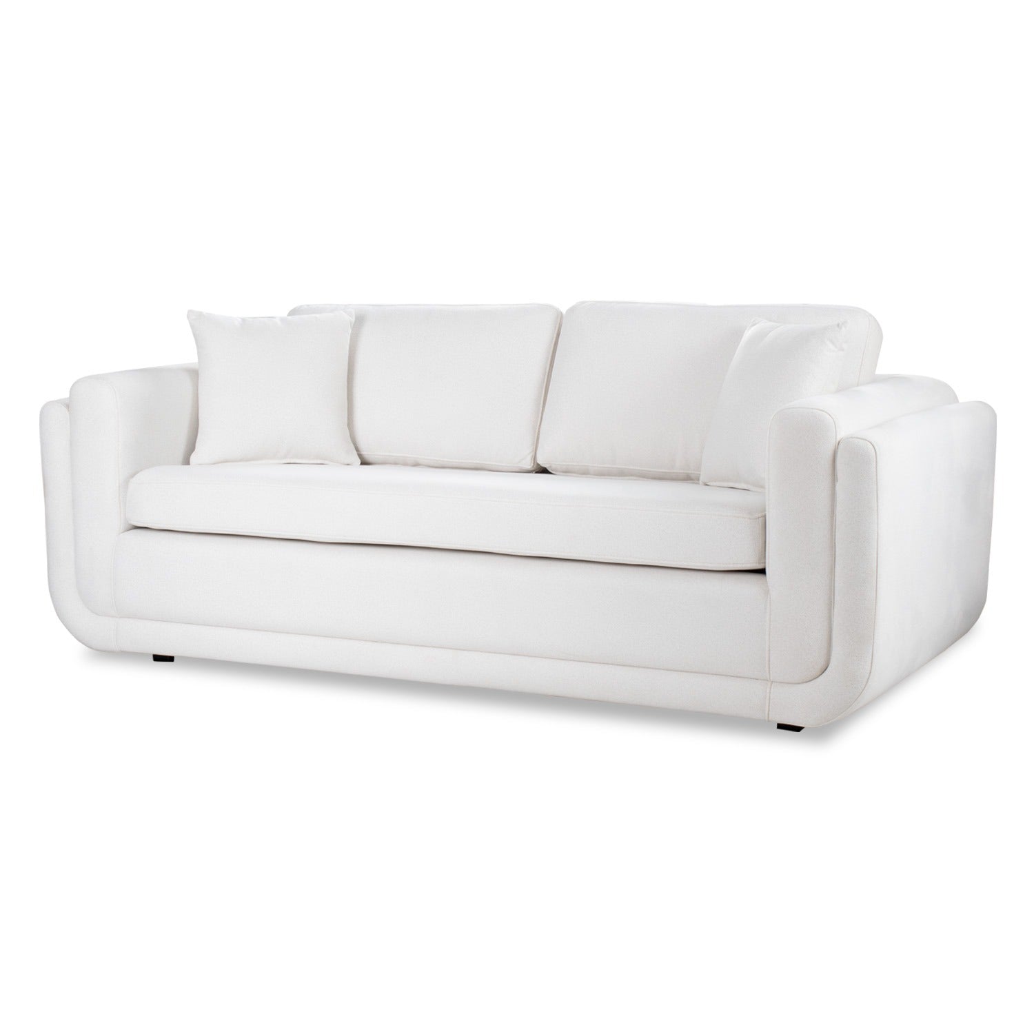 Sofá 3 Puestos Donovan Velvet Serena Marfil, Negro
