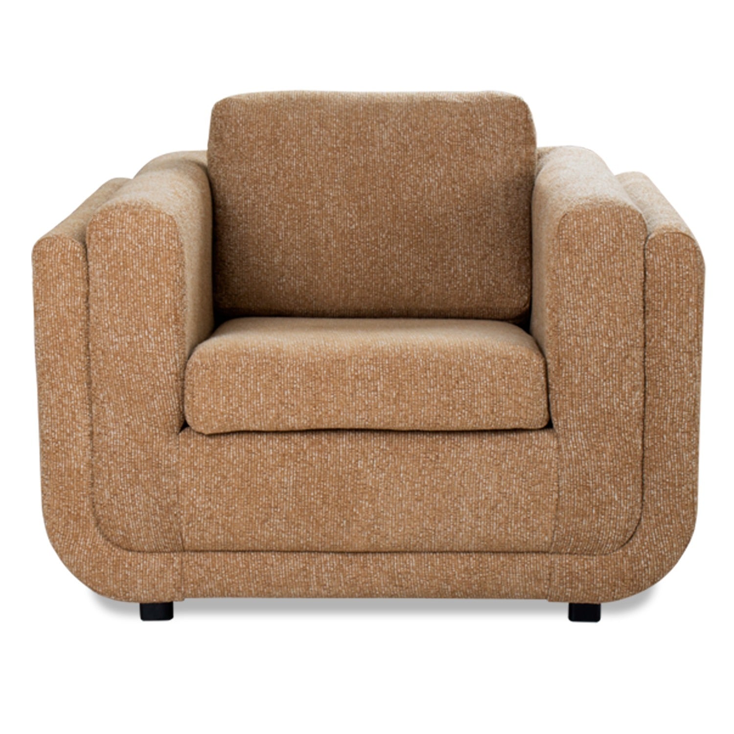 Poltrona Donovan Boucle Mostaza, Negro