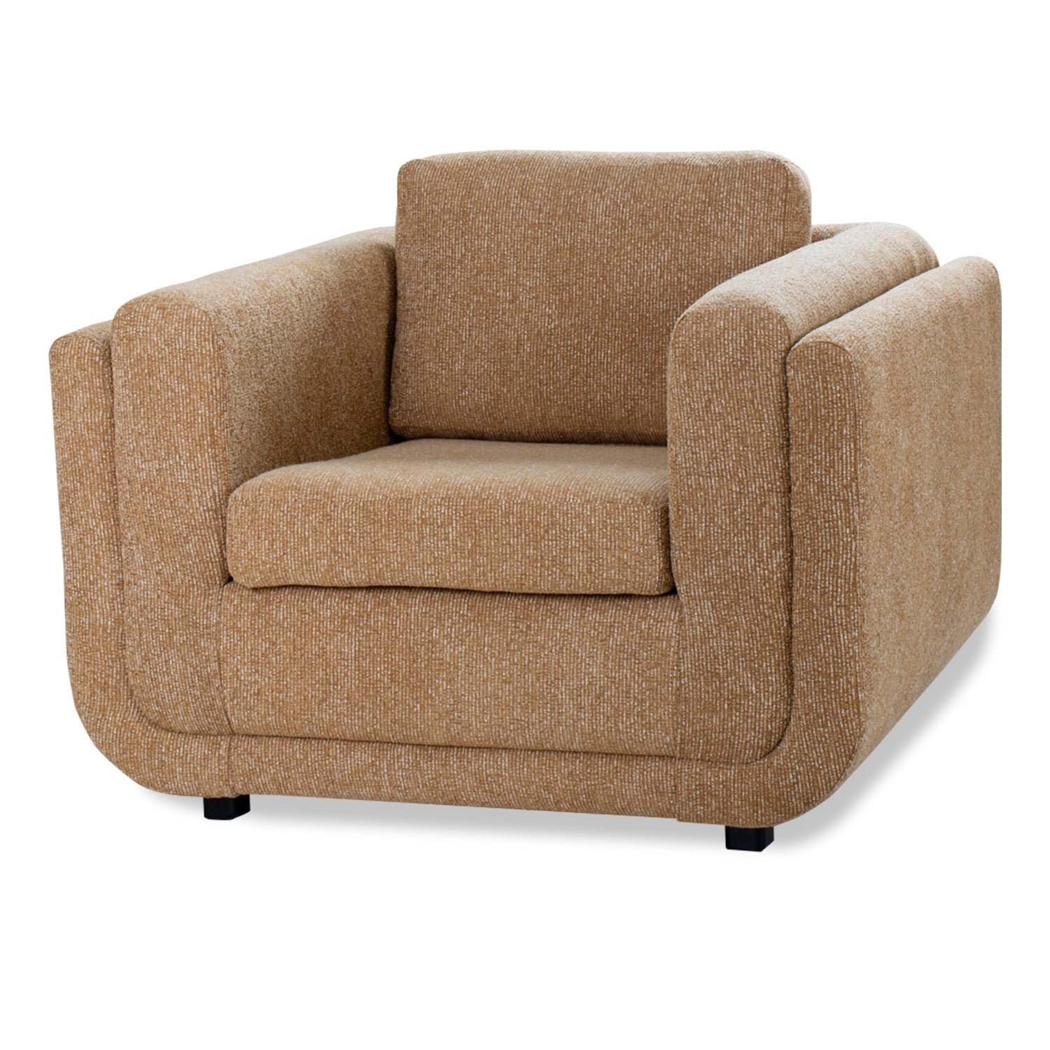 Poltrona Donovan Boucle Mostaza, Negro