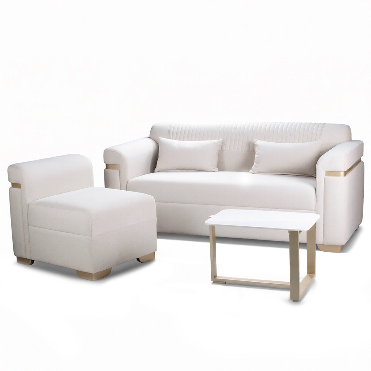 Sala Funcional Danna Velvet Beige, Champaña