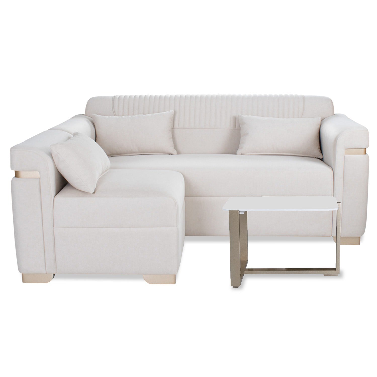 Sala Funcional Danna Velvet Beige, Champaña