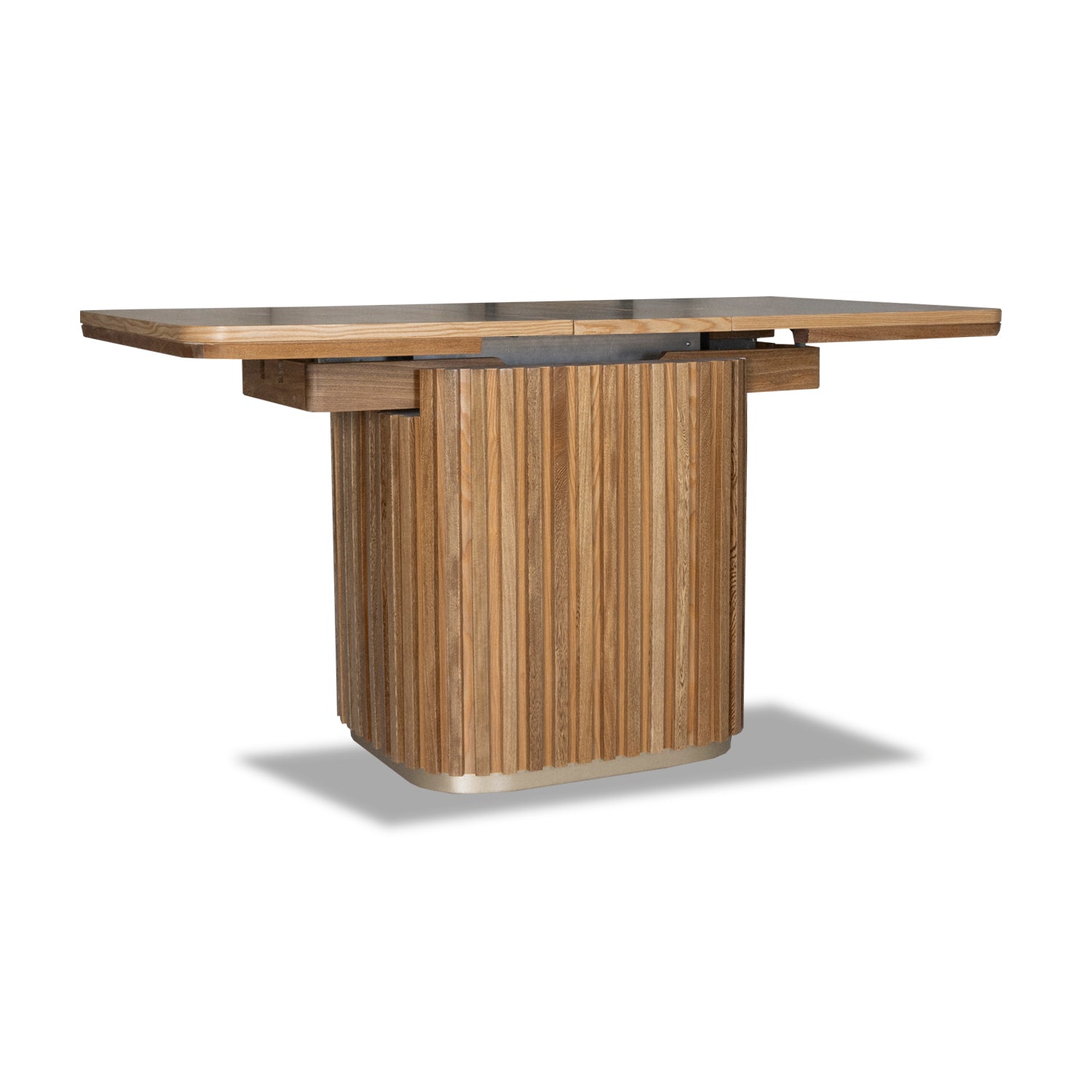 Comedor 4 Puestos Nicole Boucle Blanco, Natural Extensible