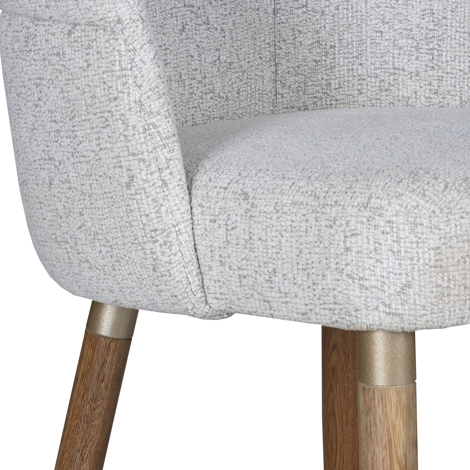 Comedor 4 Puestos Nicole Boucle Blanco, Natural Extensible
