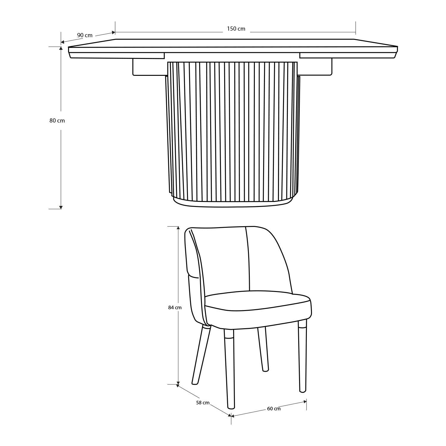 Comedor 4 Puestos Nicole Boucle Blanco, Natural Extensible