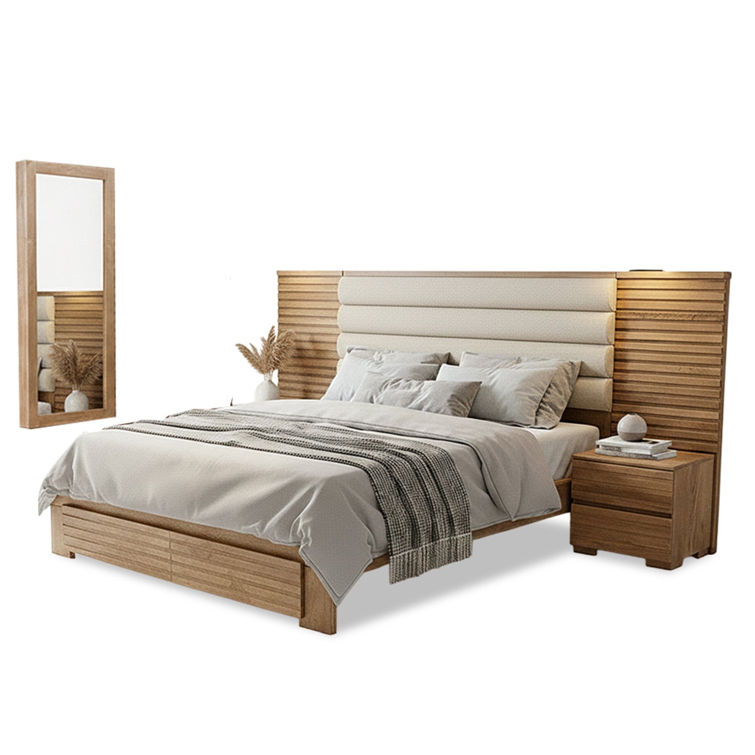 Alcoba Queen Misuri Eurolino Marfil, Natural