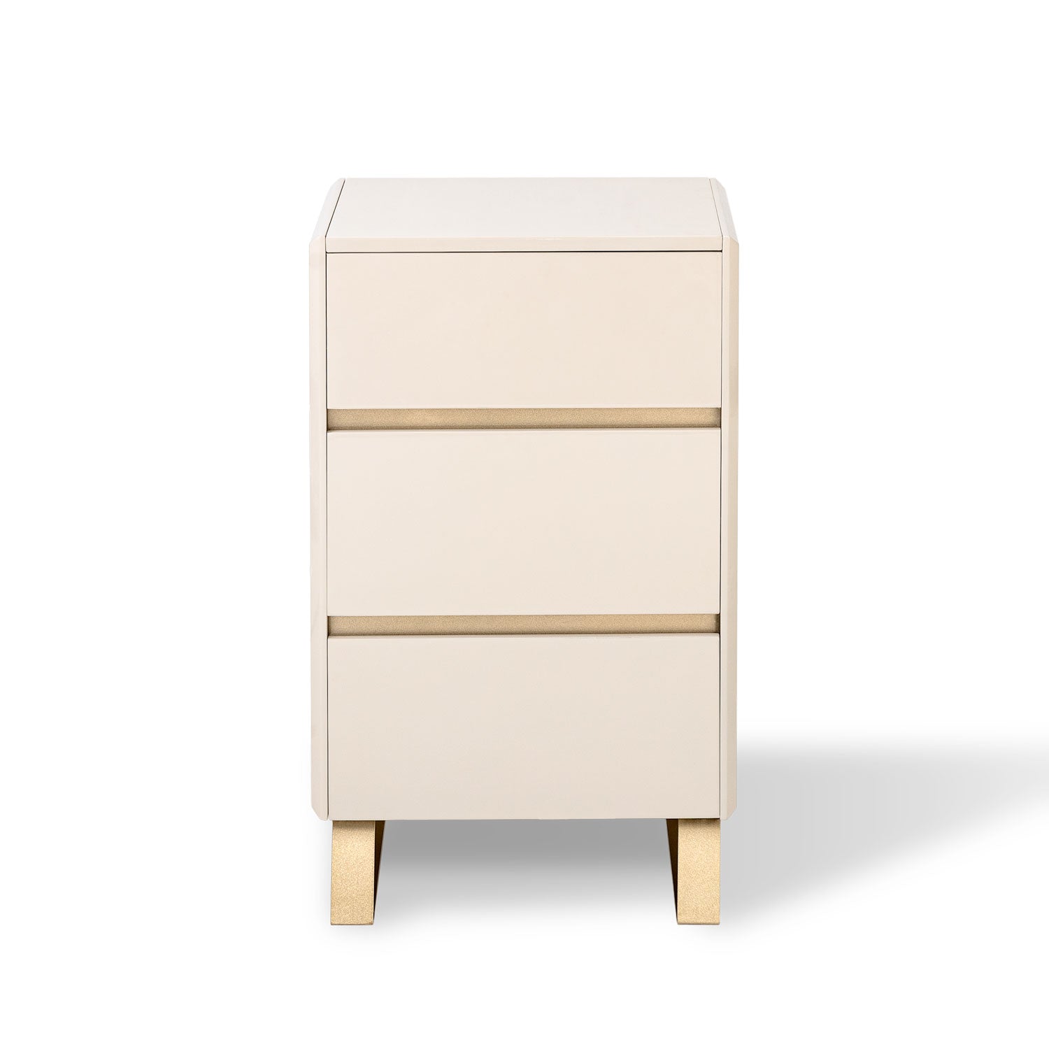 Mesa de Noche Sevilla Greige, Champaña 3 Gavetas 38 cm