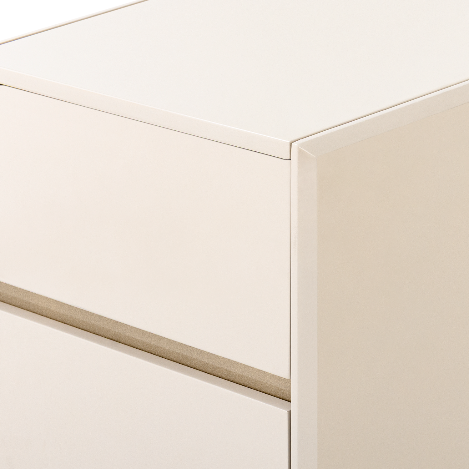 Mesa de Noche Sevilla Greige, Champaña 3 Gavetas 38 cm