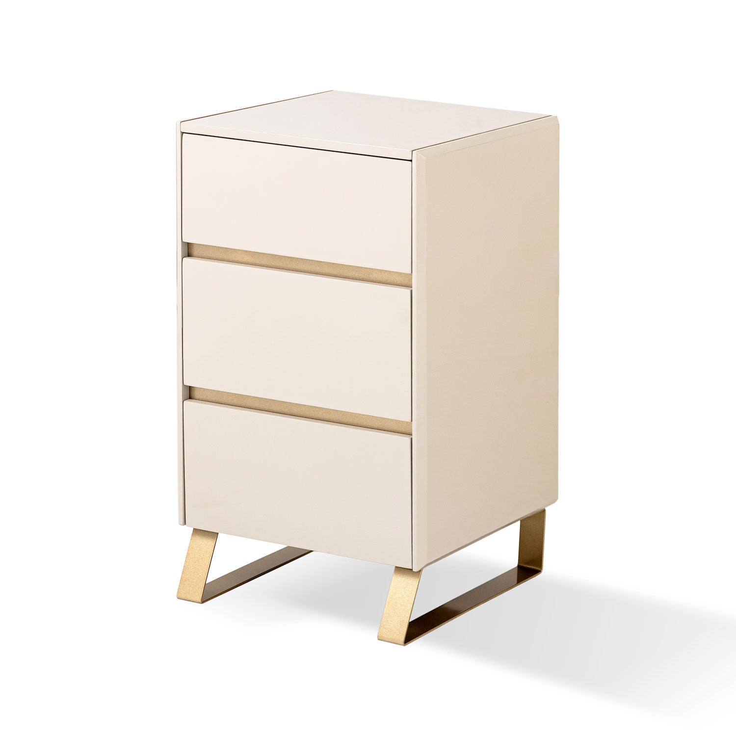 Mesa de Noche Sevilla Greige, Champaña 3 Gavetas 38 cm