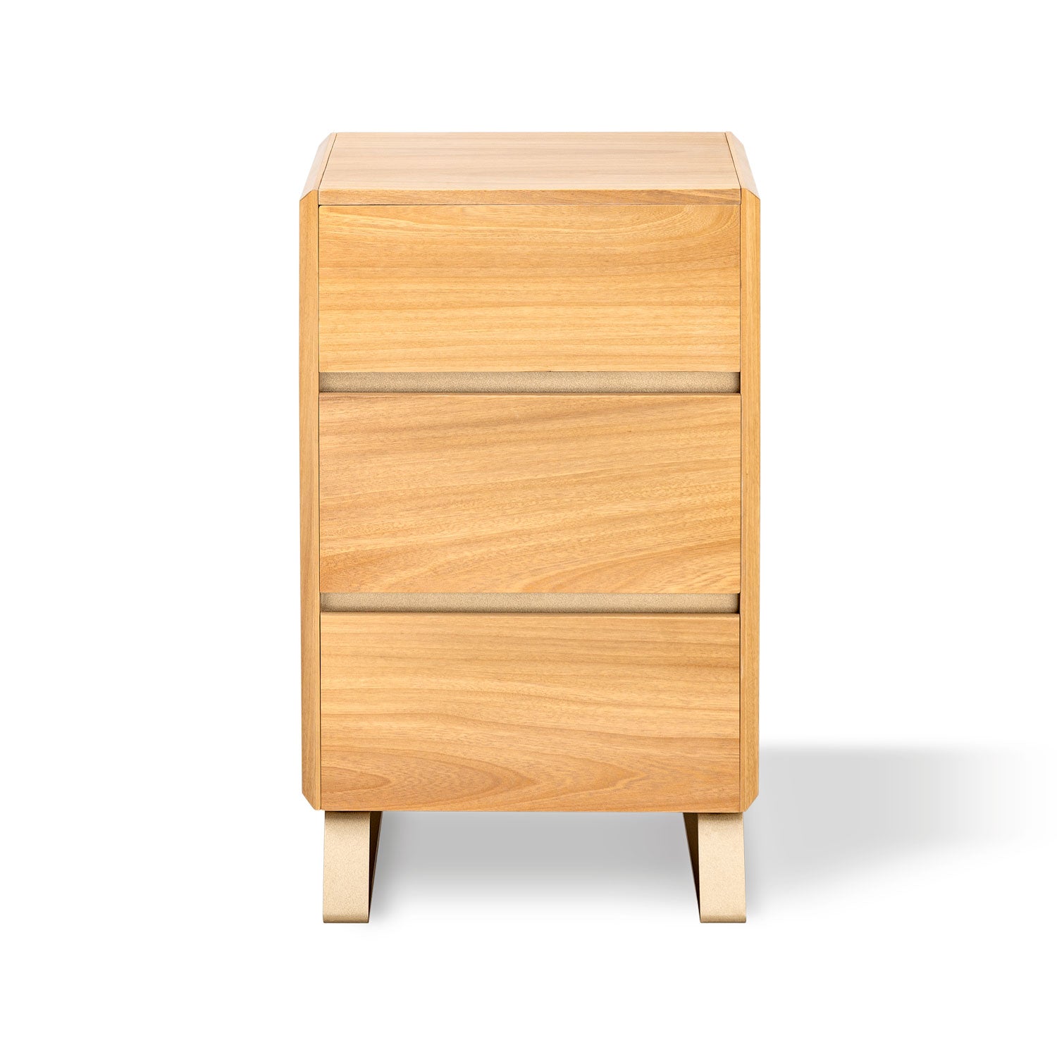 Mesa de Noche Sevilla Natural, Chamapaña 3 Gavetas 38 cm