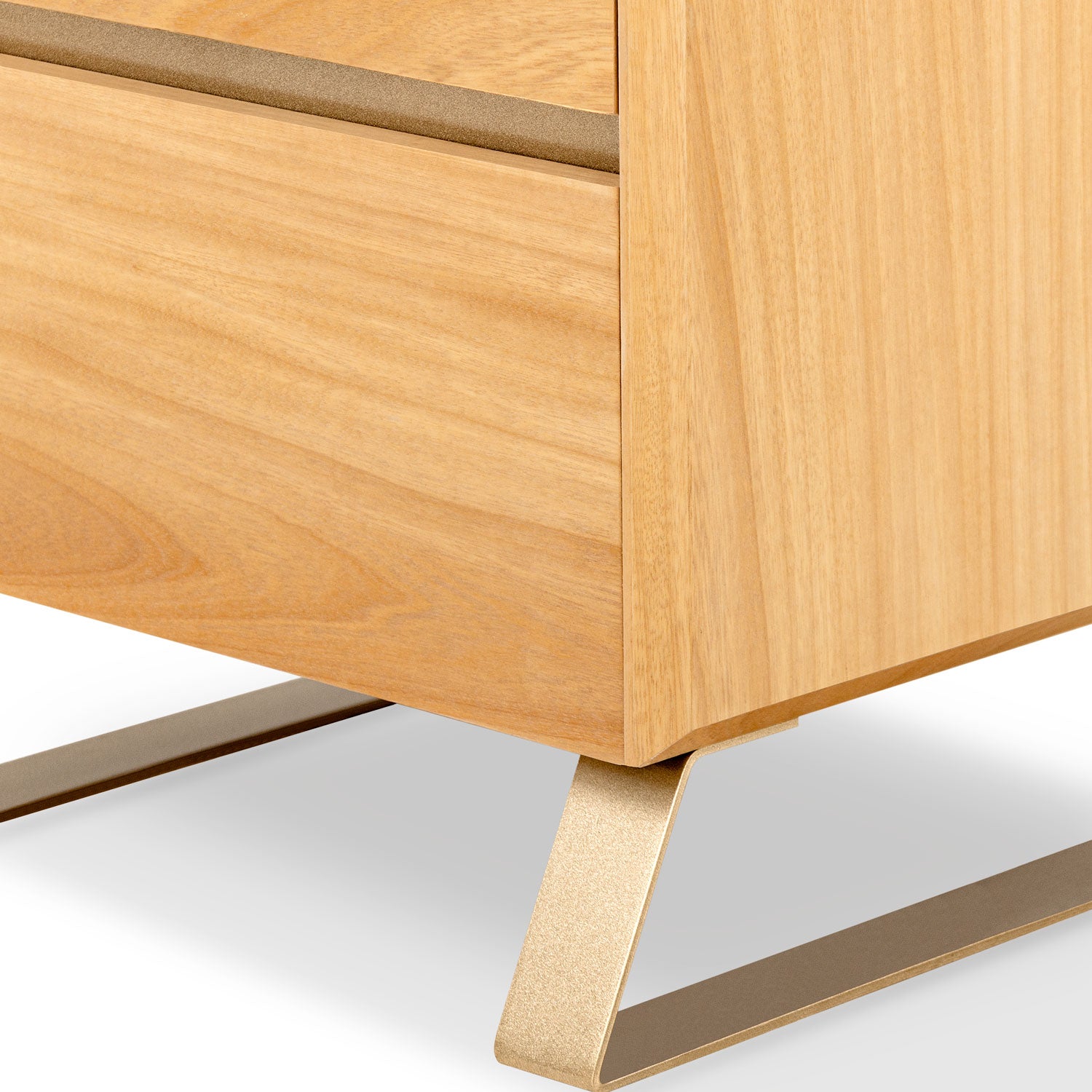 Mesa de Noche Sevilla Natural, Chamapaña 3 Gavetas 38 cm