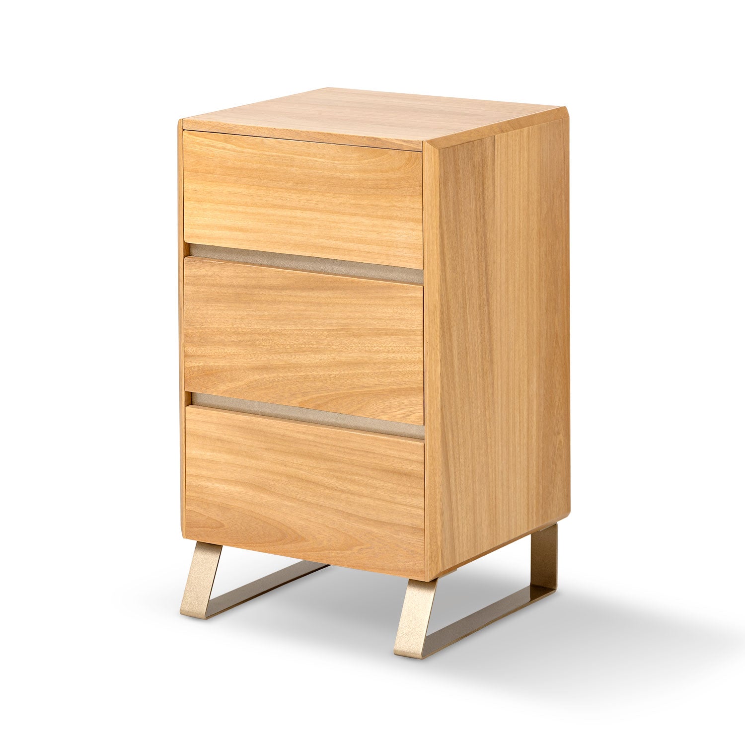 Mesa de Noche Sevilla Natural, Chamapaña 3 Gavetas 38 cm