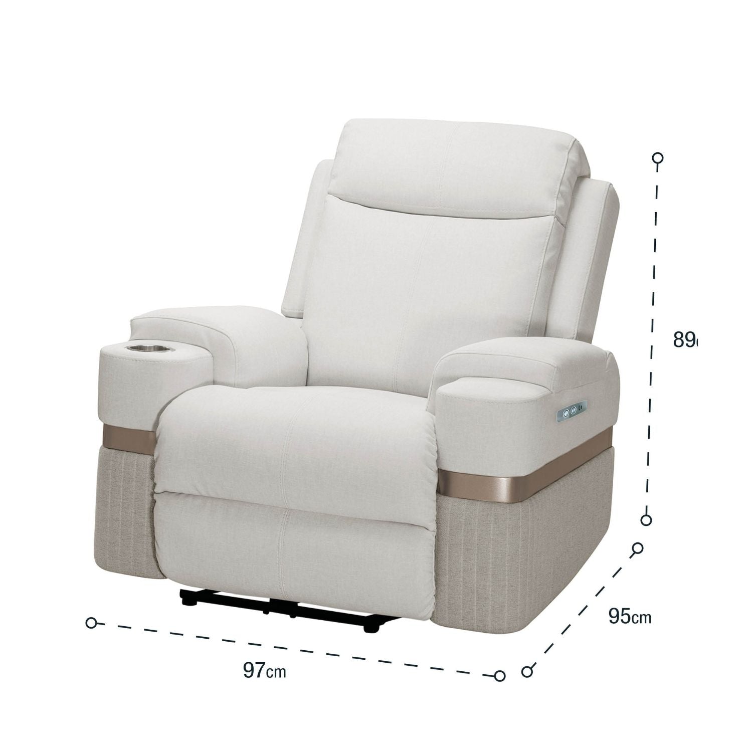 Silla Reclinable Dior Chenille Touch Almendra, Champaña Electrica