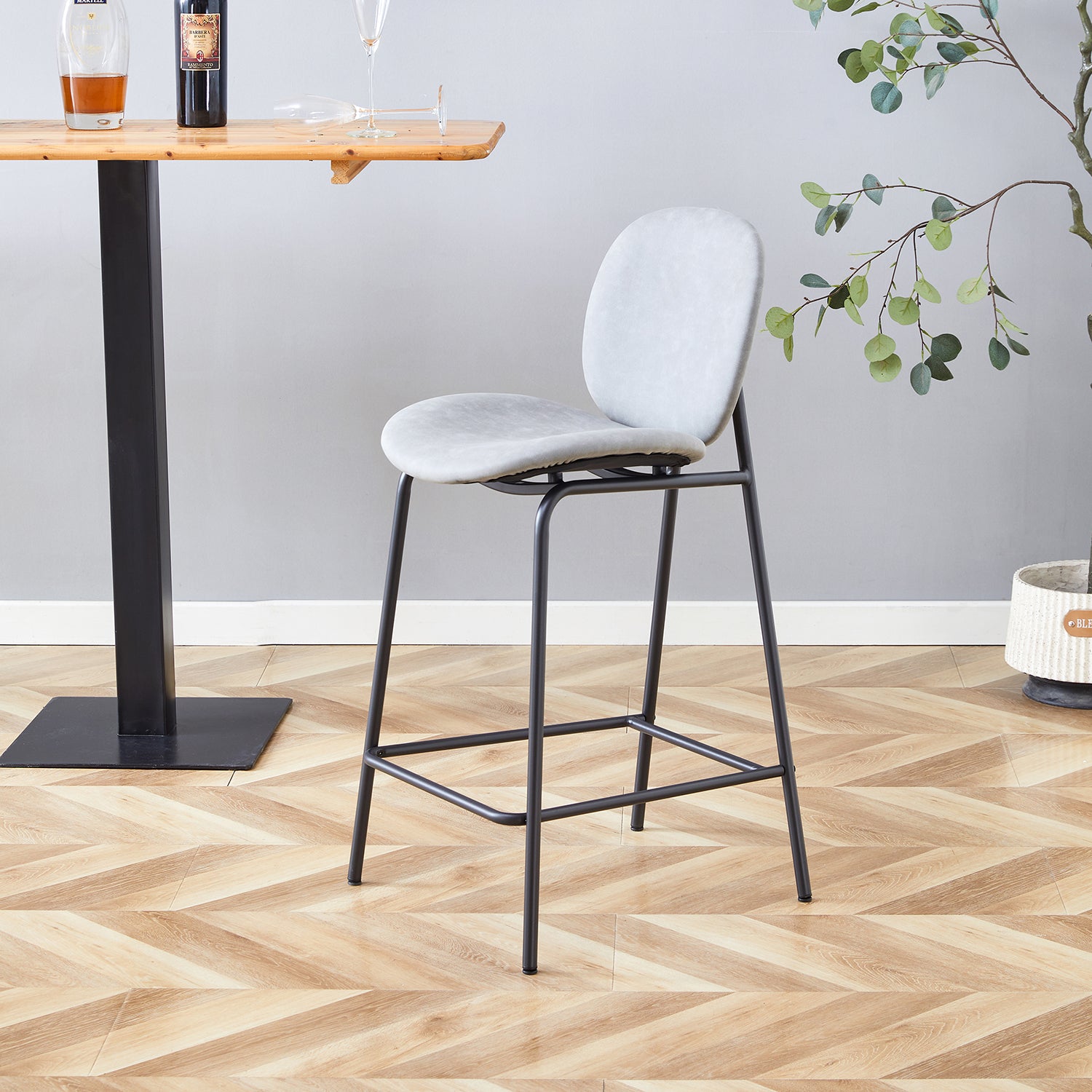 Set X2 Silla Bar Blas Natural Gris, Gris Oscuro
