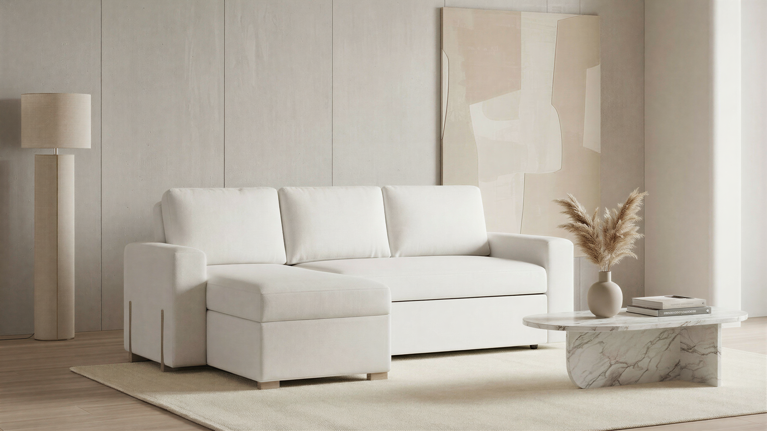 Sala Cama Sevilla Eurolino Blanco Puro, Champaña Derecha