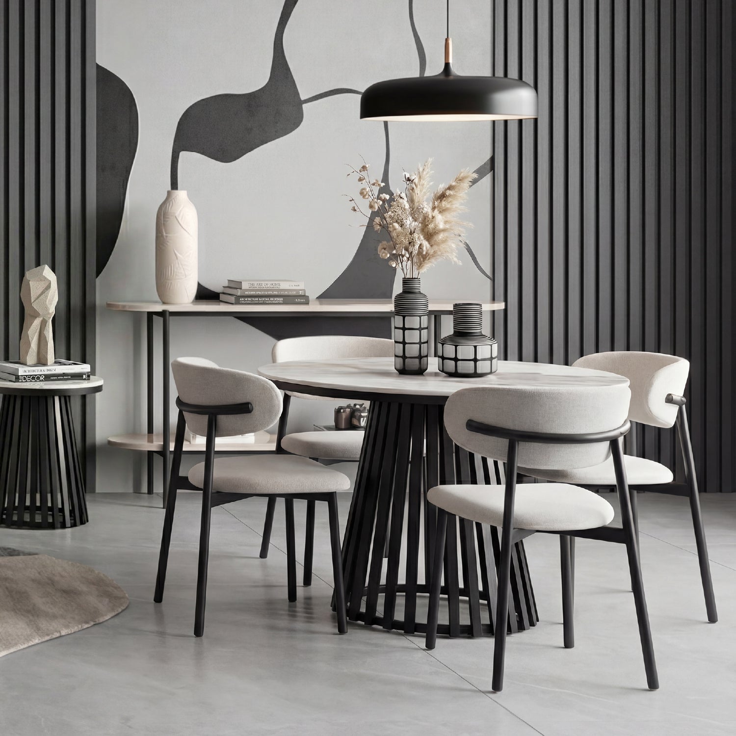 Comedor 4 Puestos Donato Beige, Negro