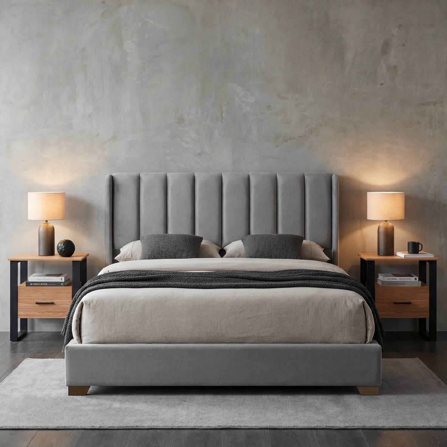 Cama Queen Alfa Gris