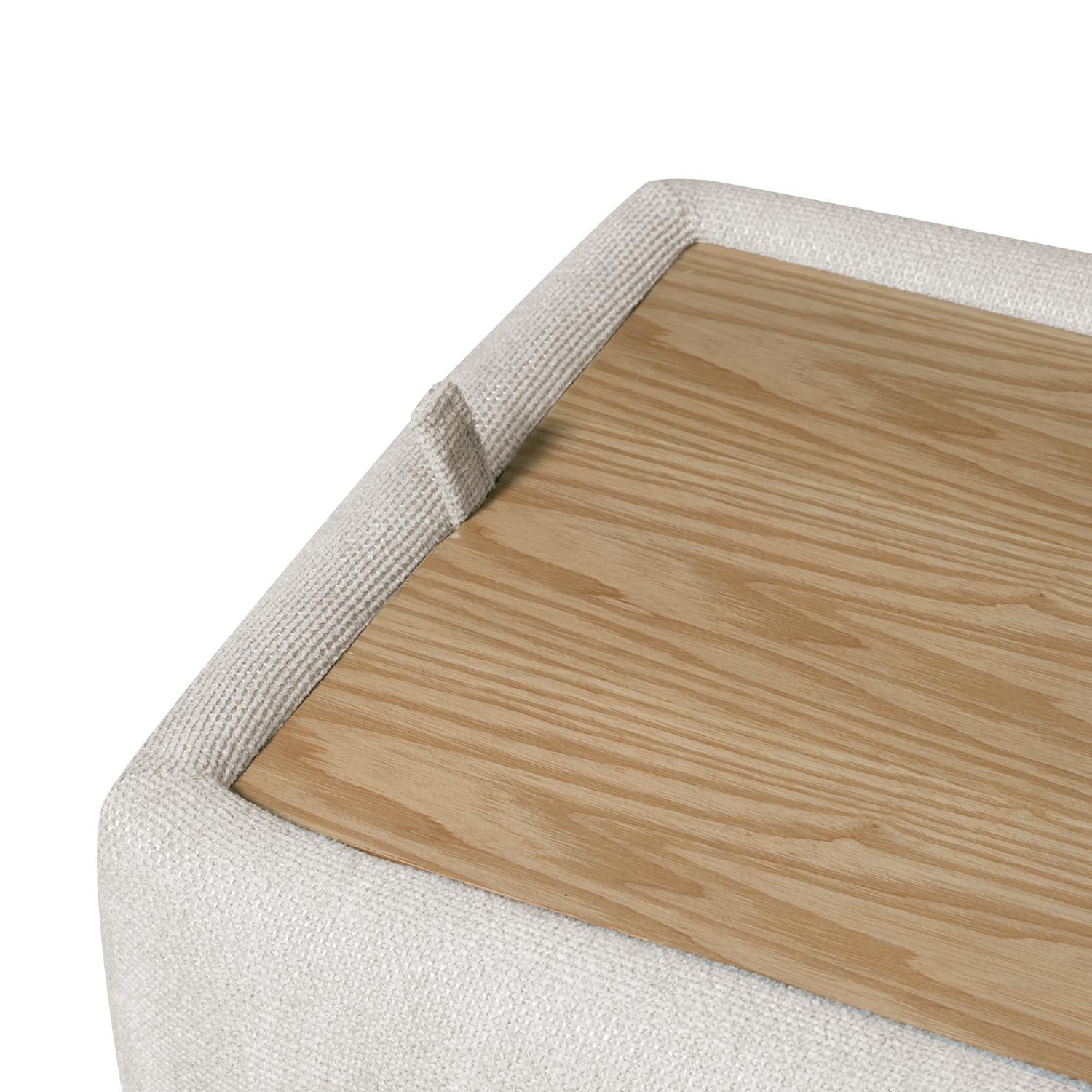 Puff Baul Carter Chenille Impetu Beige, Natural